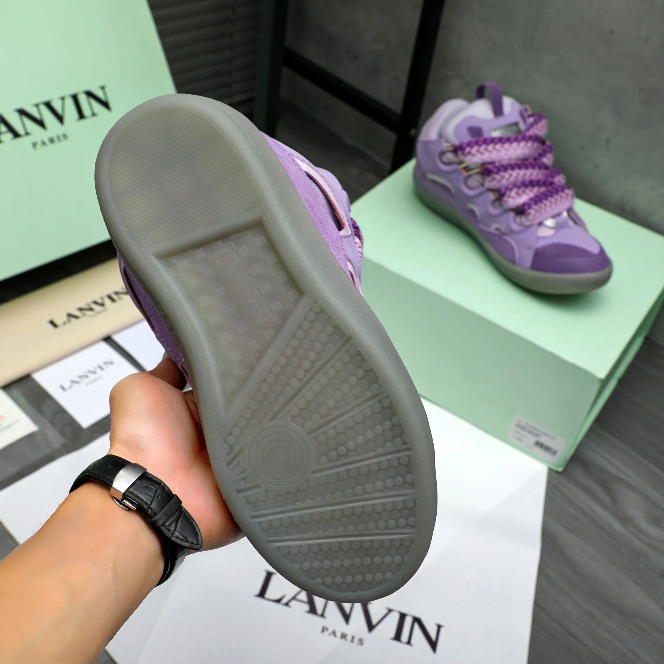Men's shoes 💰740 [Lanvin] Lanvin high-end quality original couple's casual shoes - Upper: imported cowhide leather splicing breathable mesh - Inner lining: Lycra elastic lining - Outsole: original rubber outsole - Super high quality control·Fine workmanship: highlighted (high-end·luxury·grade) -Size: 36-45 (45 can be customized)